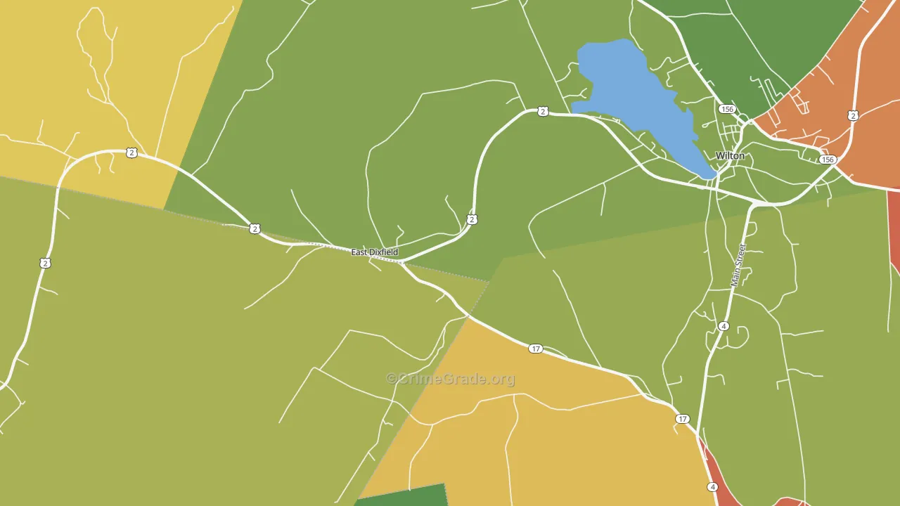 East Dixfield, ME Map of Burglary Rates