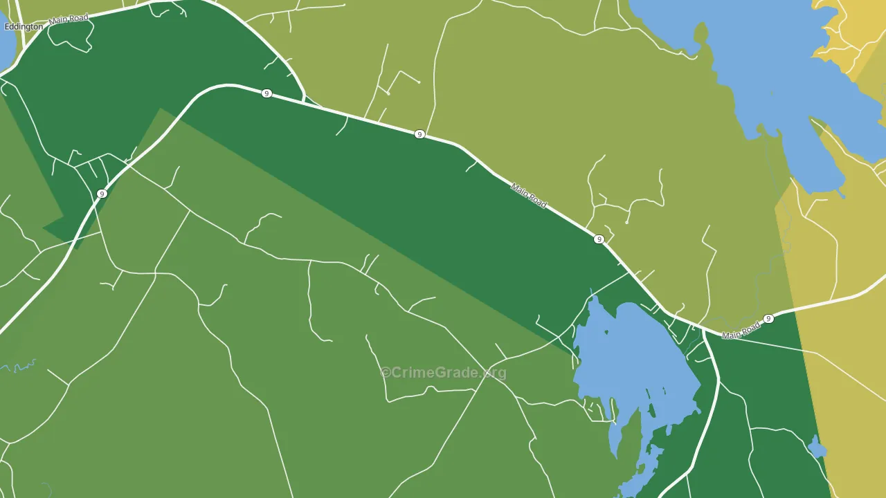 East Eddington, ME Map of Burglary Rates