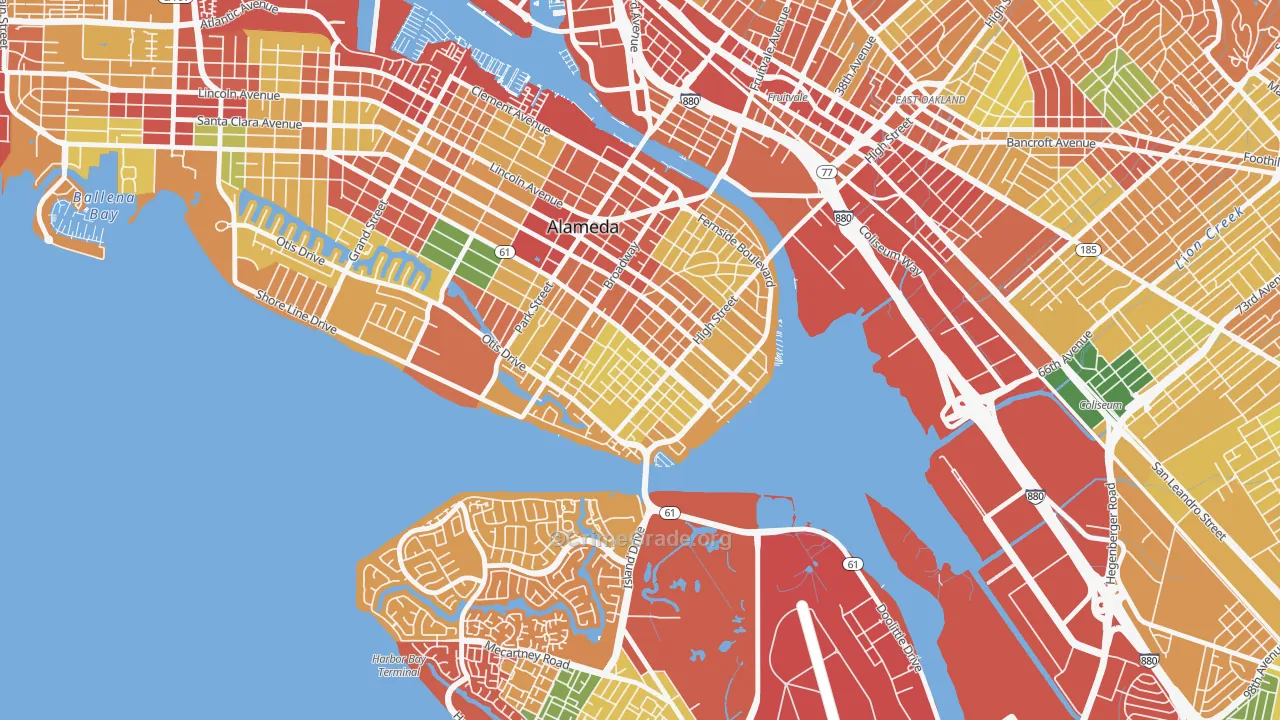 East End, Alameda, CA Map of Burglary Rates