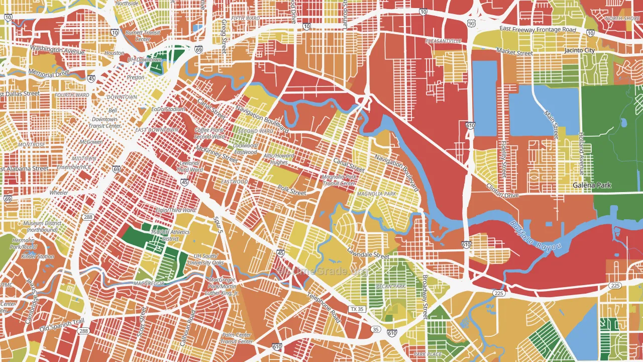 East End, Houston, TX Map of Burglary Rates