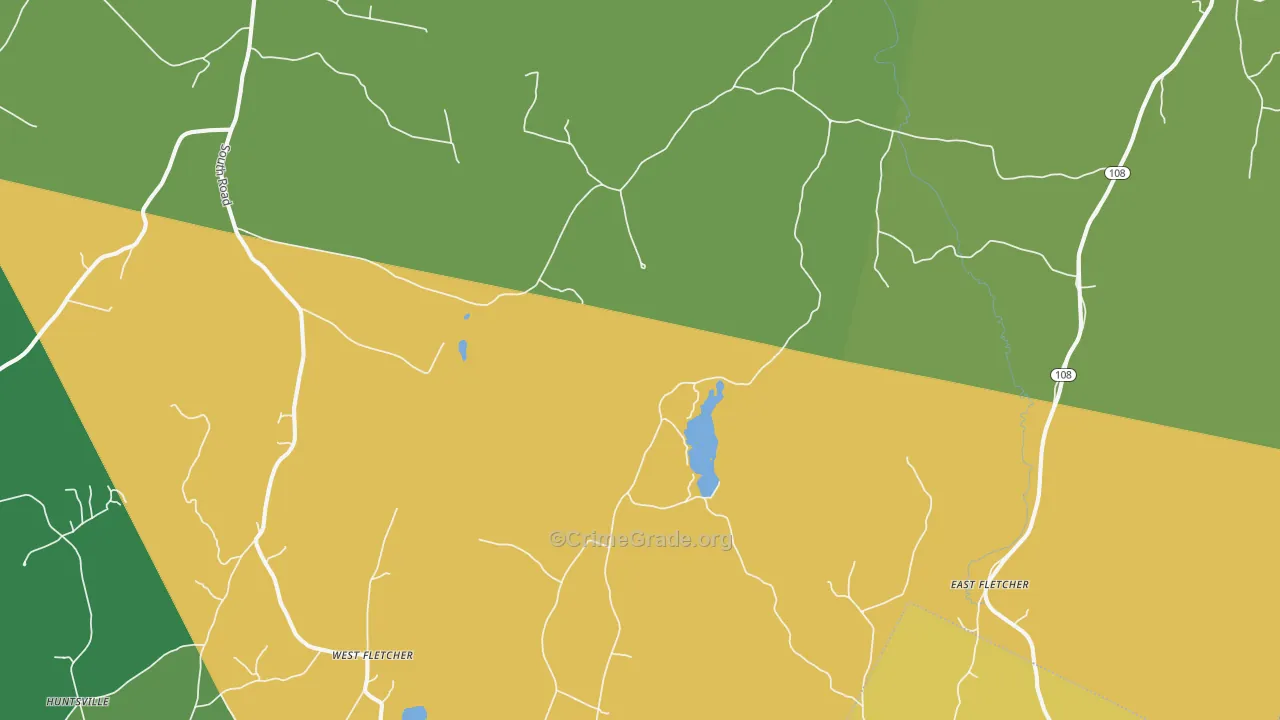 East Fairfield, VT Map of Burglary Rates