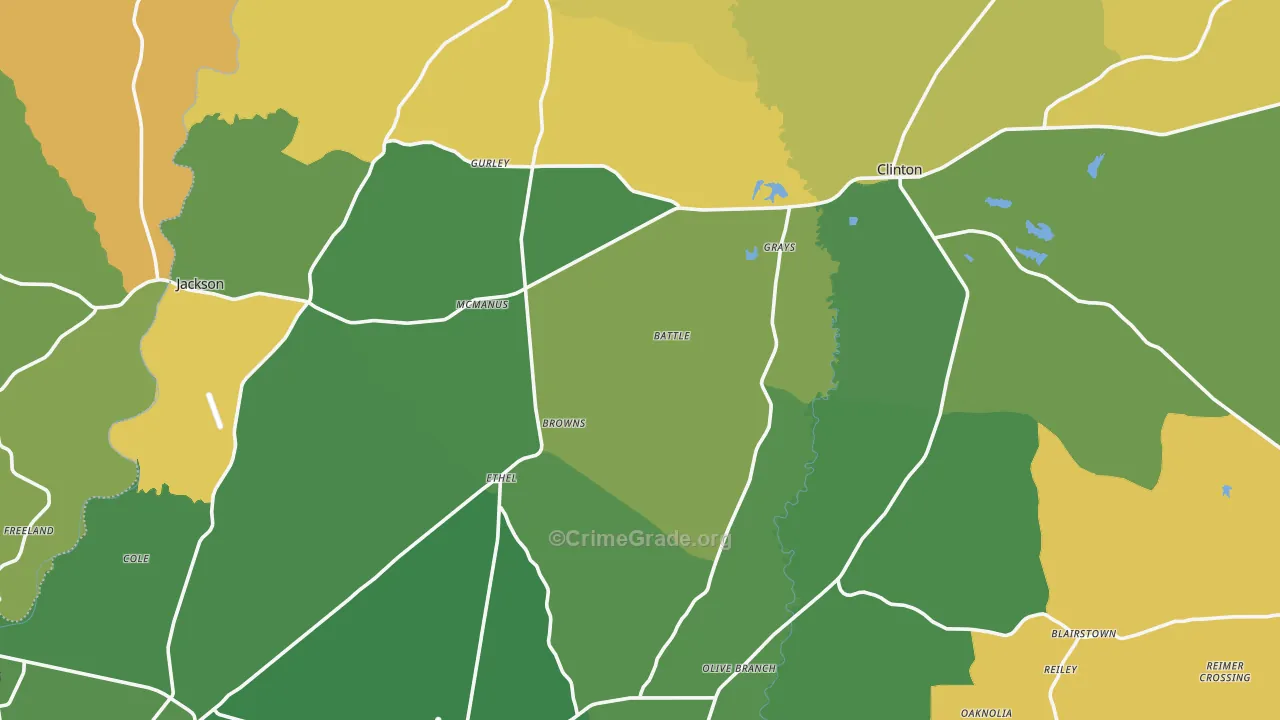 East Feliciana Parish, LA Map of Burglary Rates