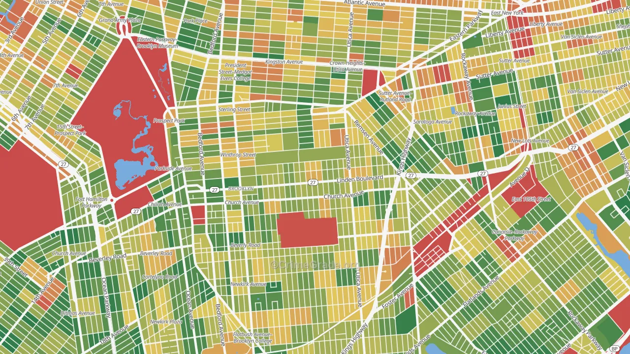 East Flatbush, Brooklyn, NY Map of Burglary Rates