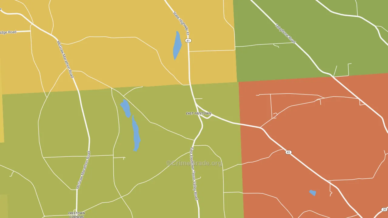 East Freetown, NY Map of Burglary Rates