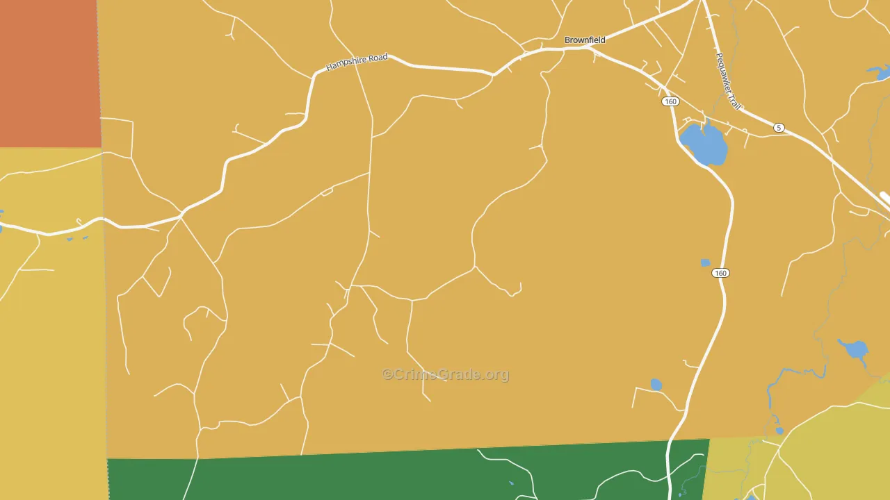 East Fryeburg, ME Map of Burglary Rates
