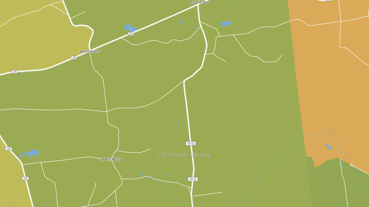 East Galway, NY Map of Burglary Rates