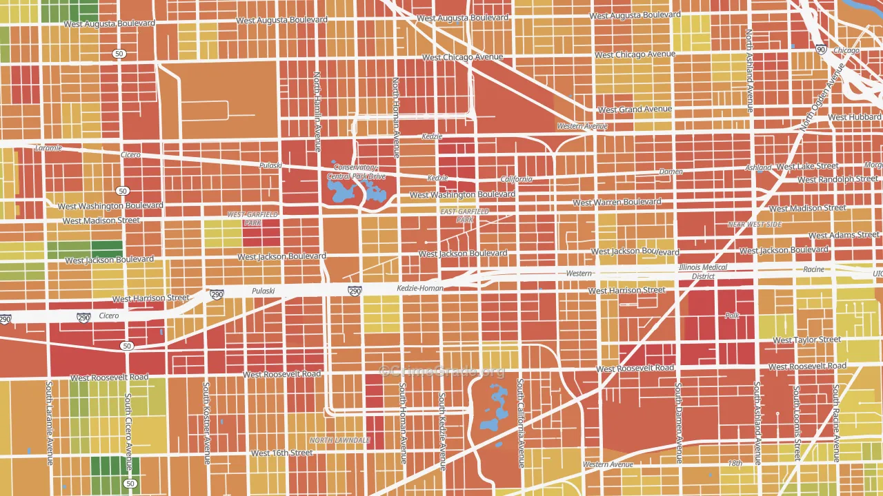 East Garfield Park, Chicago, IL Map of Burglary Rates