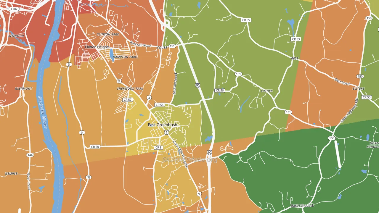 East Greenbush, NY Map of Burglary Rates