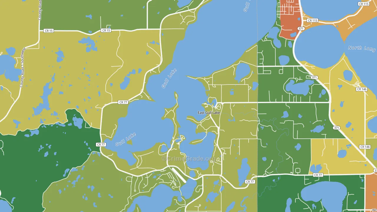 East Gull Lake, MN Map of Burglary Rates