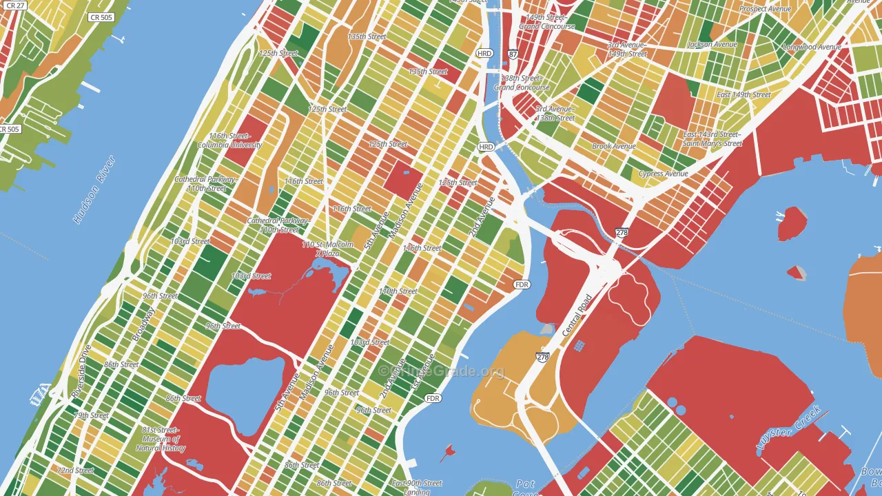 East Harlem, Manhattan, NY Map of Burglary Rates