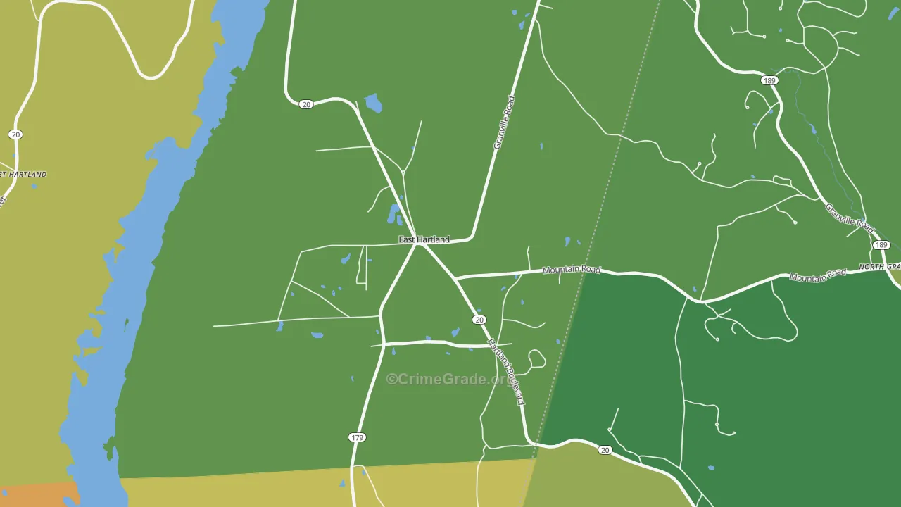 East Hartland, CT Map of Burglary Rates
