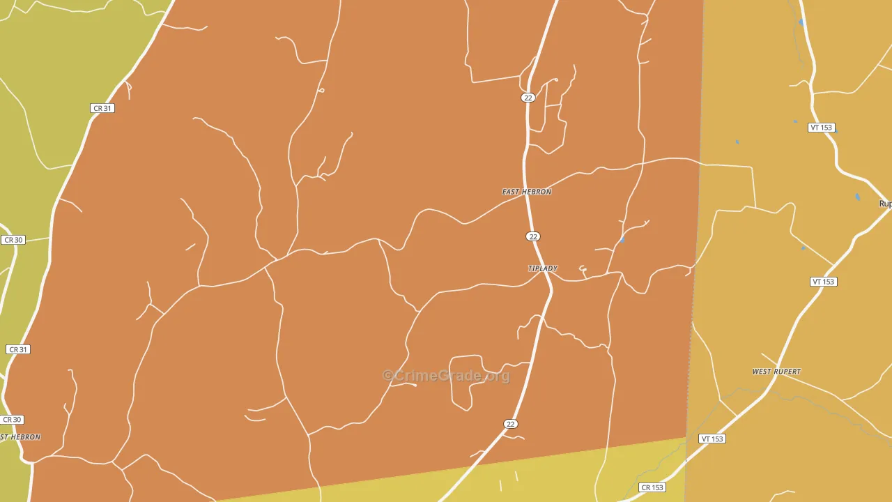 East Hebron, NY Map of Burglary Rates