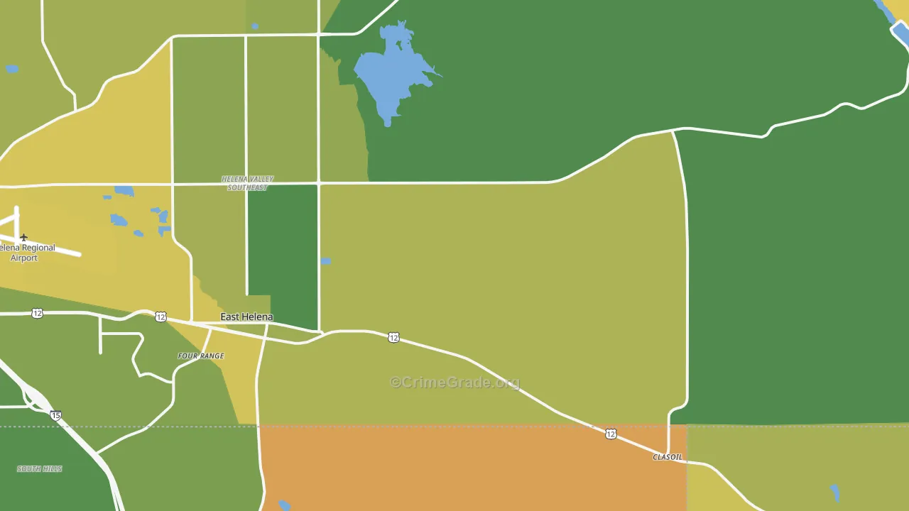 East Helena, MT Map of Burglary Rates
