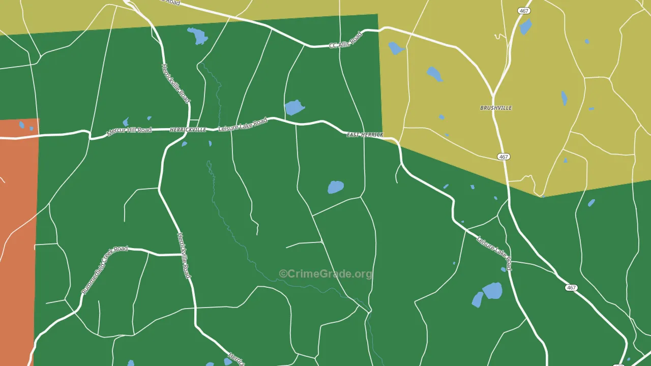 East Herrick, PA Map of Burglary Rates
