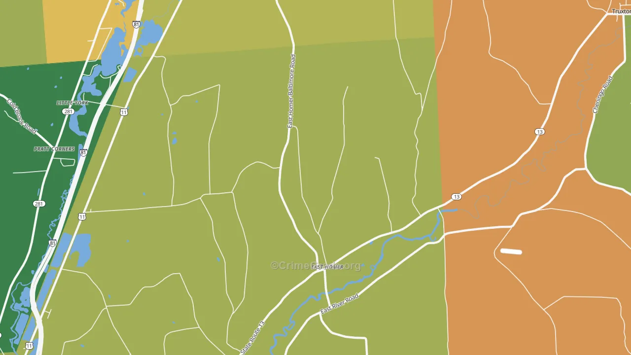 East Homer, NY Map of Burglary Rates