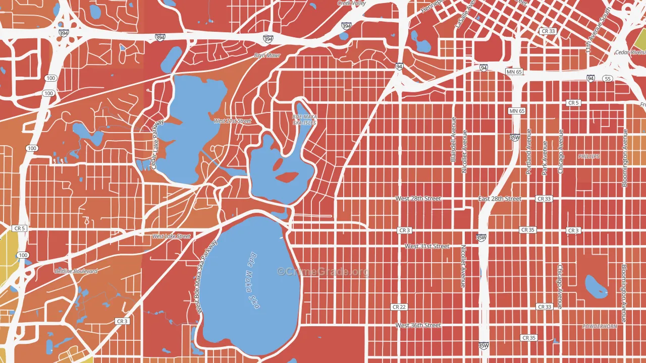 East Isles, Minneapolis, MN Map of Burglary Rates