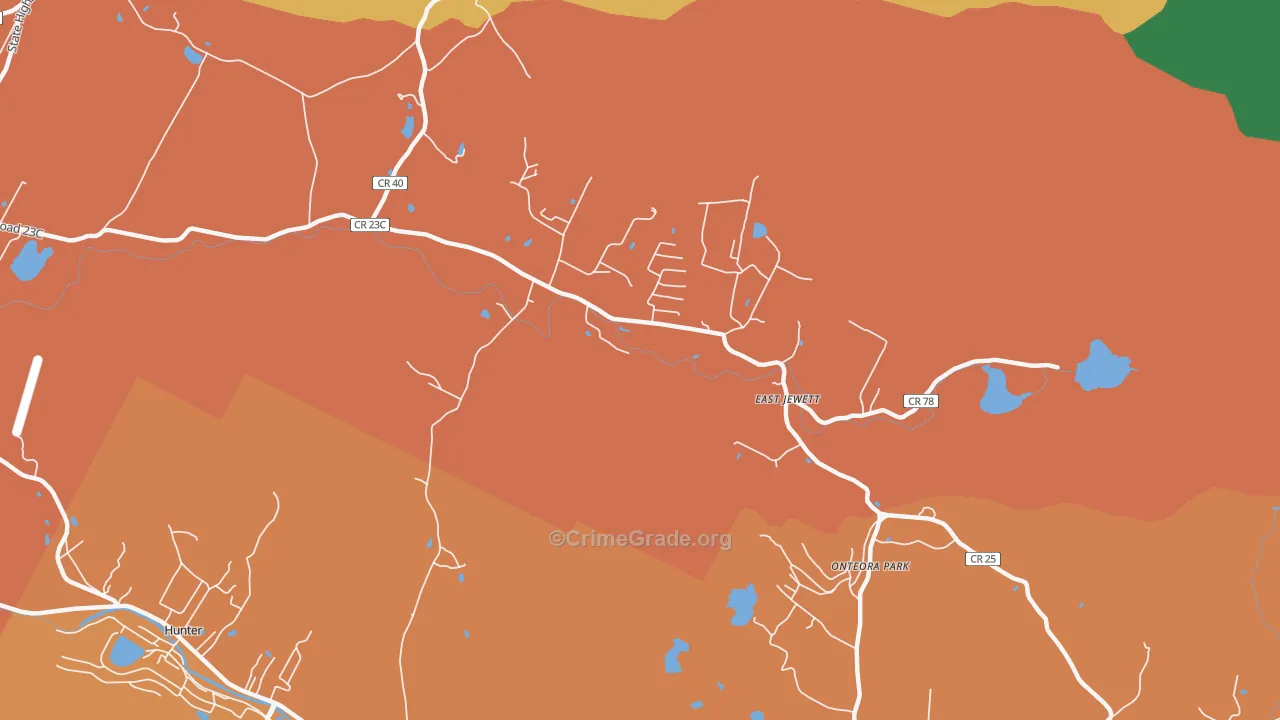 East Jewett, NY Map of Burglary Rates