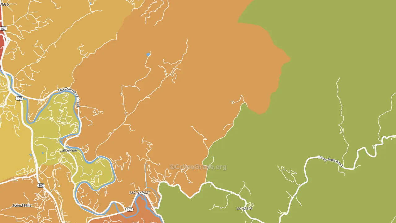 East Laport, NC Map of Burglary Rates