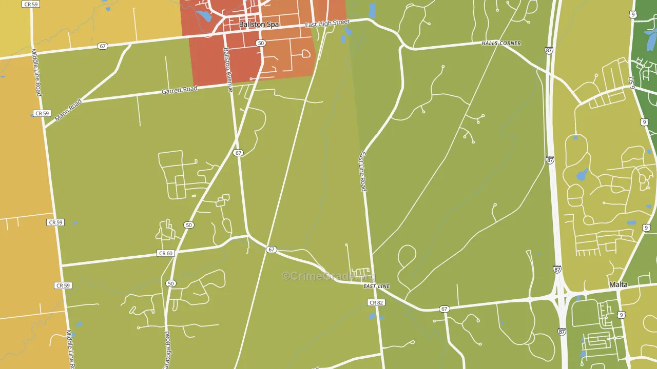 East Line, NY Map of Burglary Rates