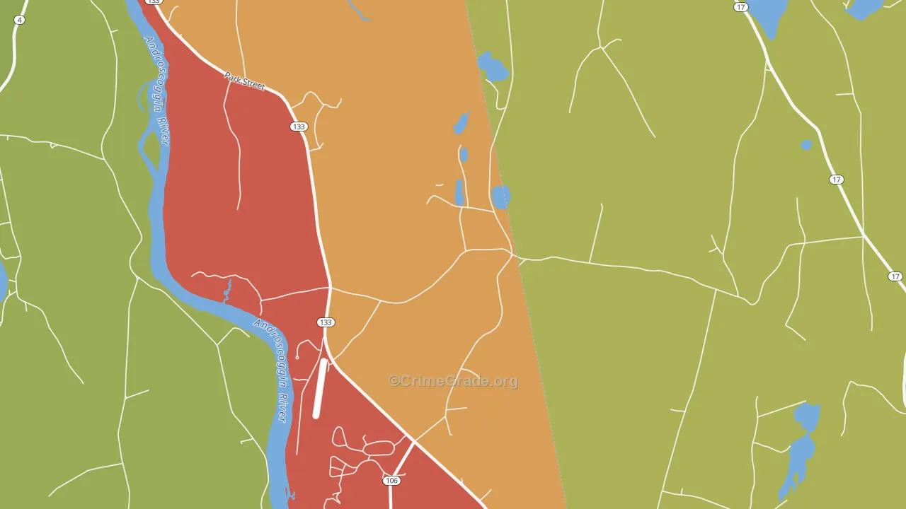 East Livermore, ME Map of Burglary Rates