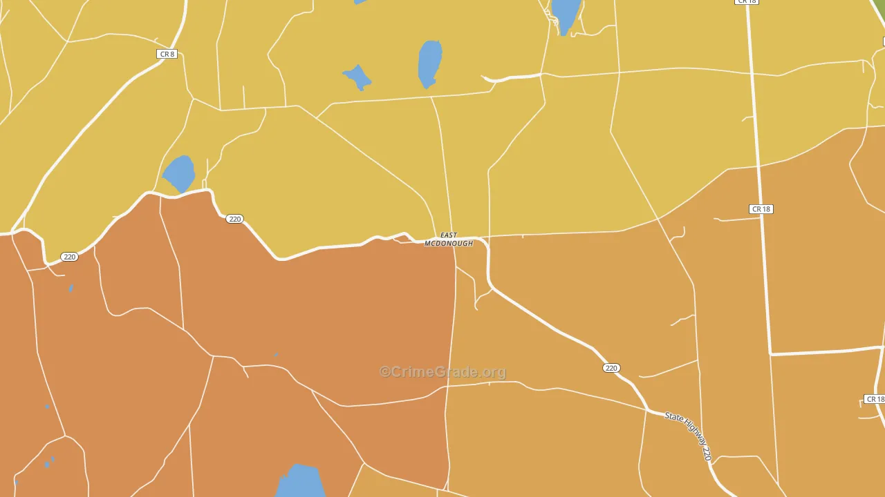 East McDonough, NY Map of Burglary Rates