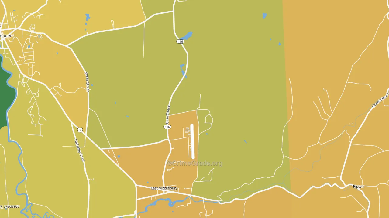 East Middlebury, VT Map of Burglary Rates