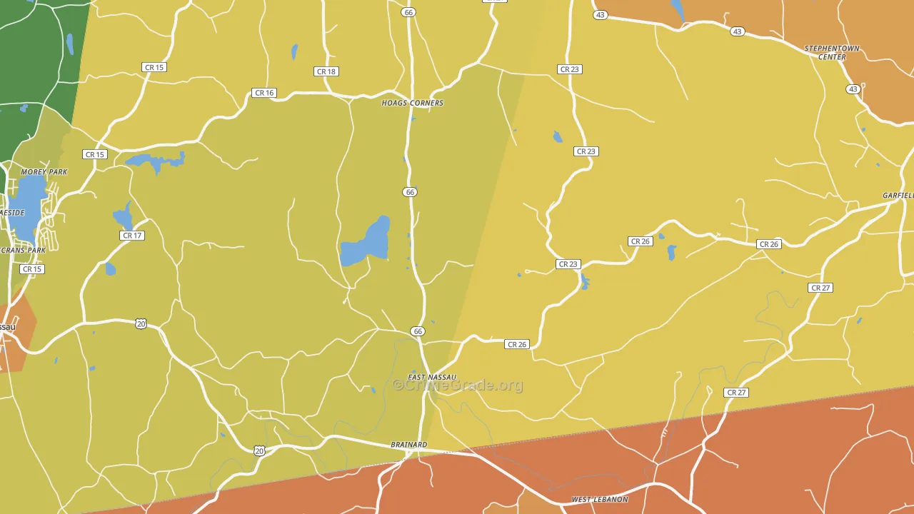 East Nassau, NY Map of Burglary Rates