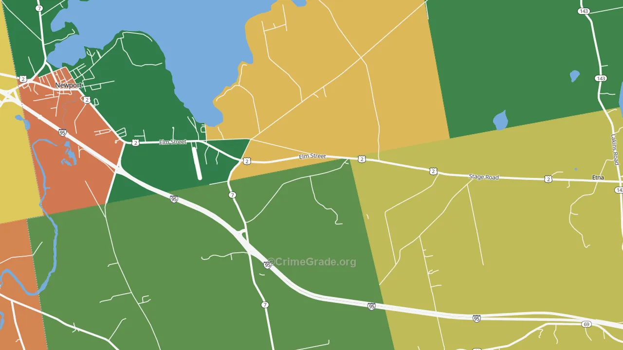 East Newport, ME Map of Burglary Rates