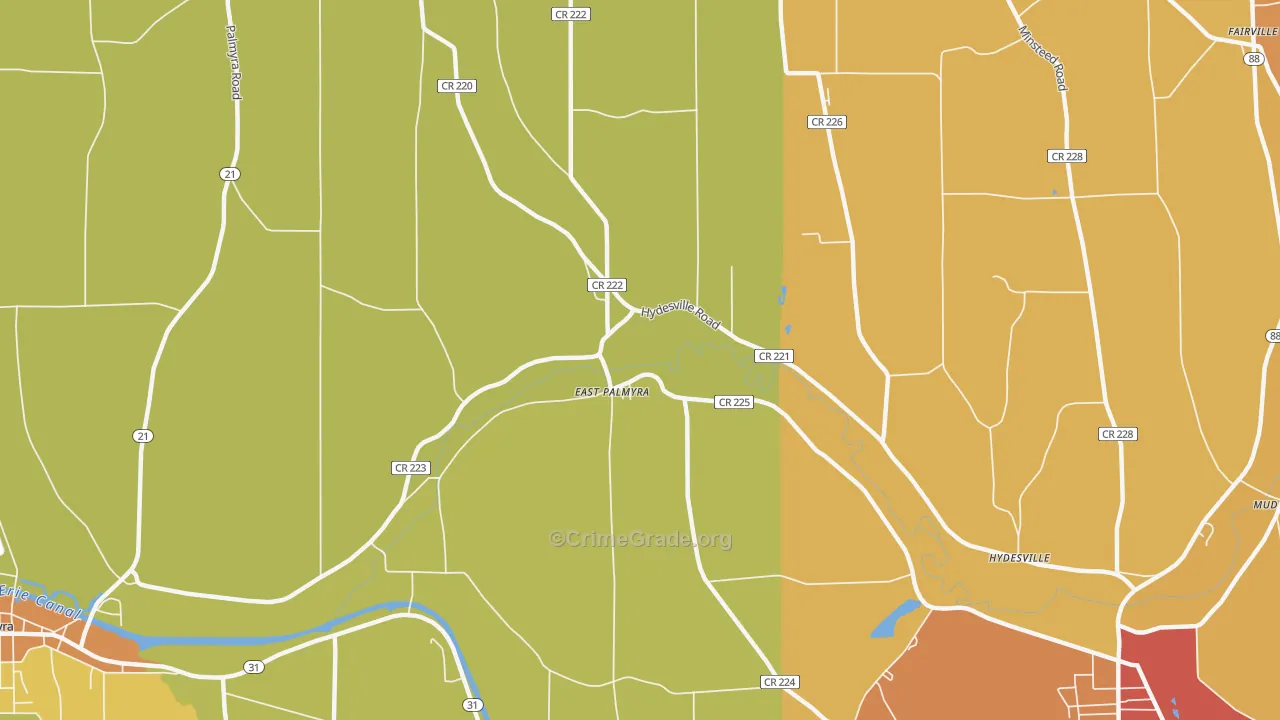 East Palmyra, NY Map of Burglary Rates
