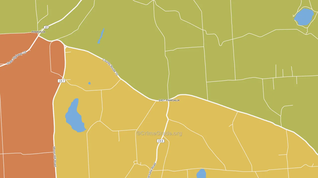 East Pharsalia, NY Map of Burglary Rates
