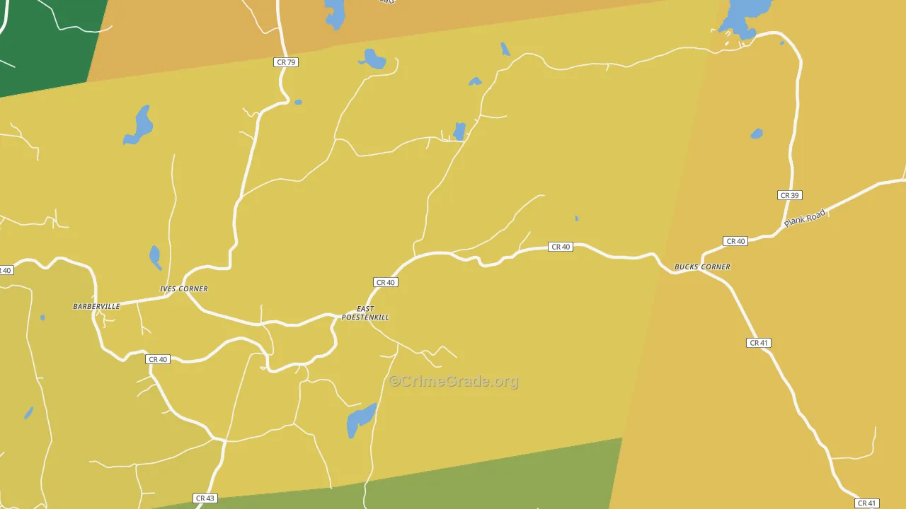 East Poestenkill, NY Map of Burglary Rates