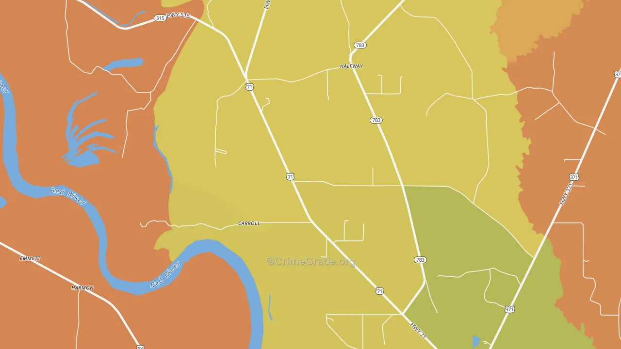 East Point, LA Map of Burglary Rates