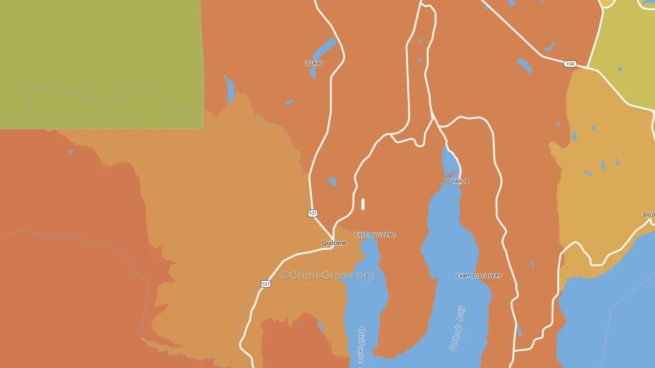 East Quilcene, WA Map of Burglary Rates