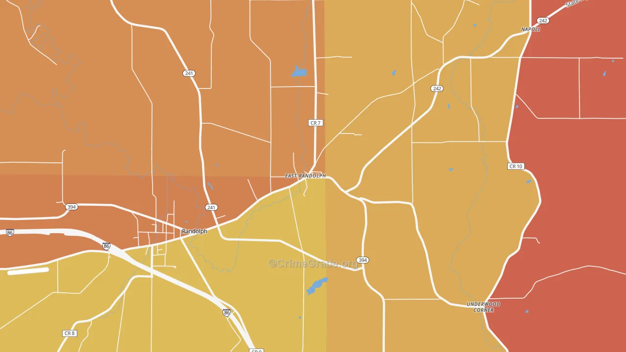 East Randolph, NY Map of Burglary Rates