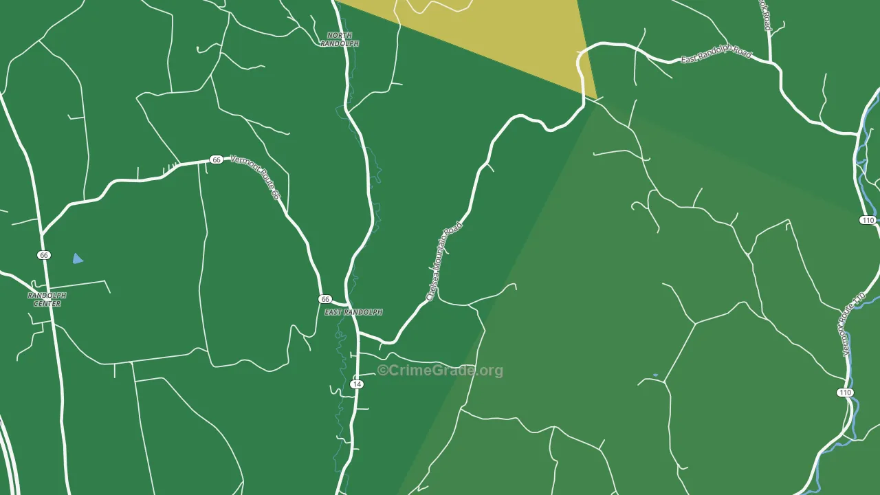 East Randolph, VT Map of Burglary Rates
