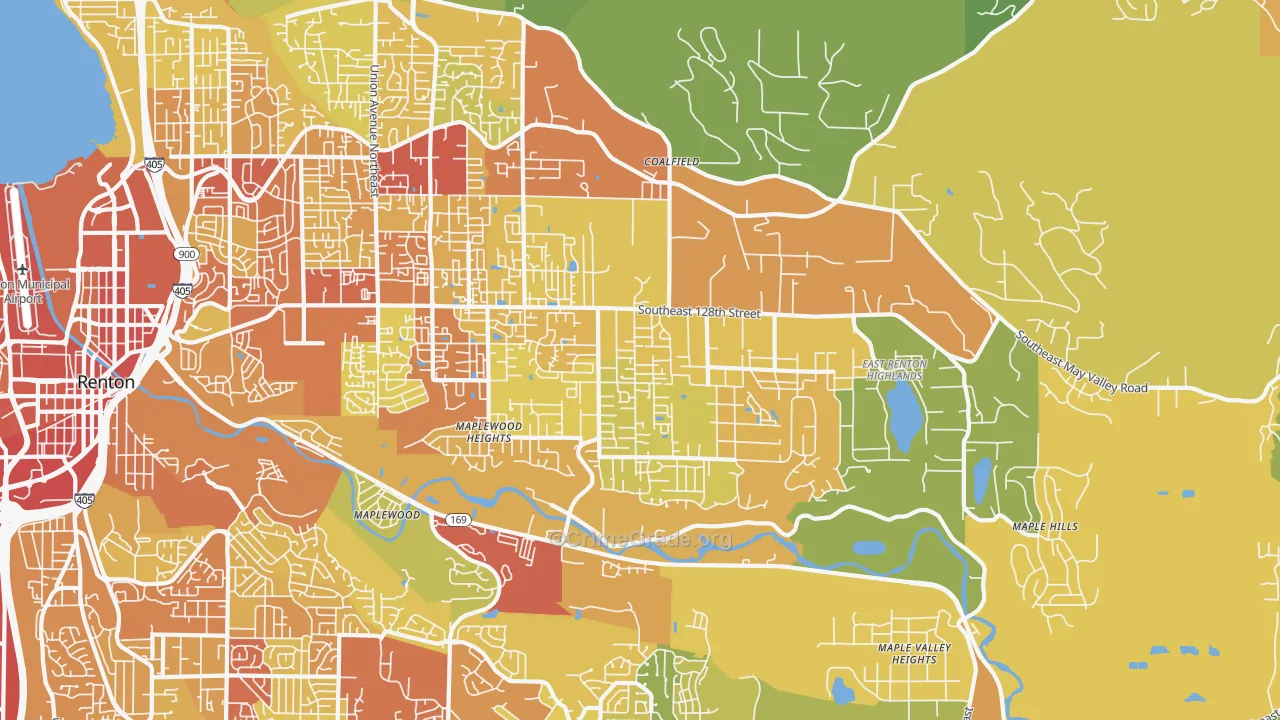 East Renton Highlands, WA Map of Burglary Rates