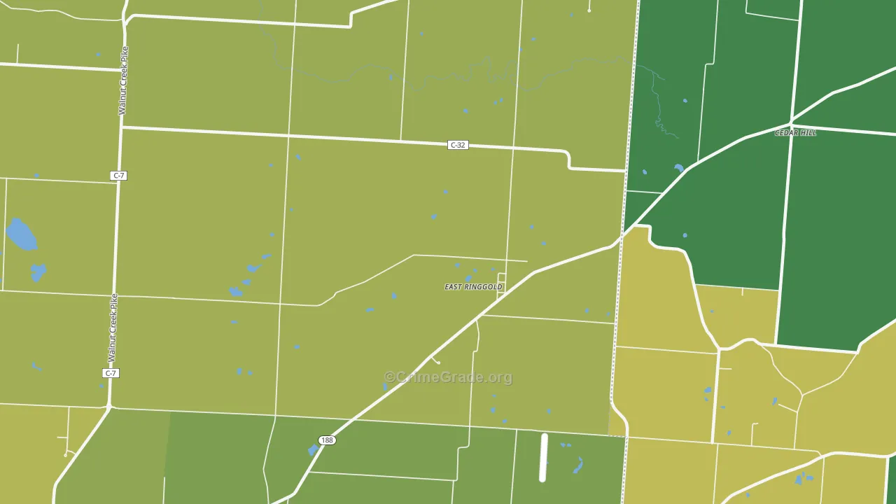 East Ringgold, OH Map of Burglary Rates