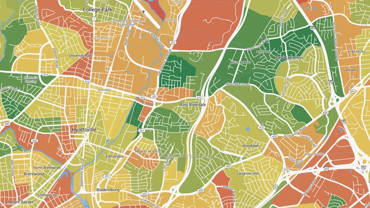 East Riverdale, MD Map of Burglary Rates