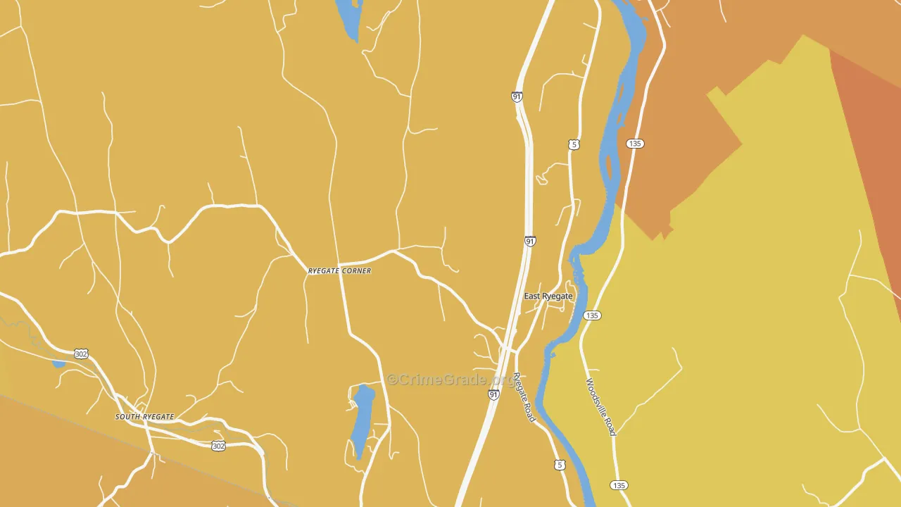 East Ryegate, VT Map of Burglary Rates