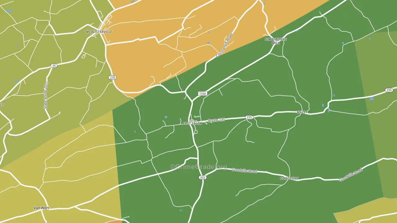 East Salem, PA Map of Burglary Rates
