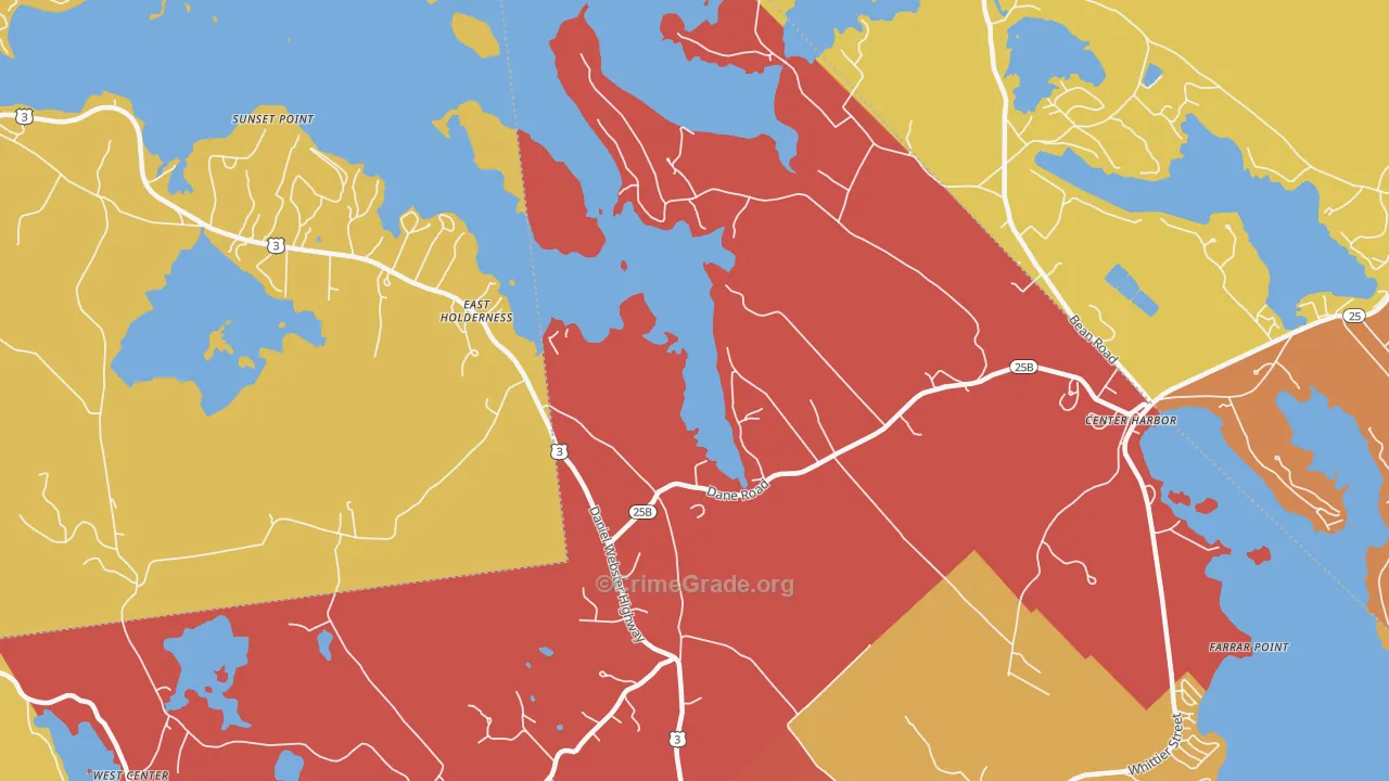 East Sandwich, NH Map of Burglary Rates