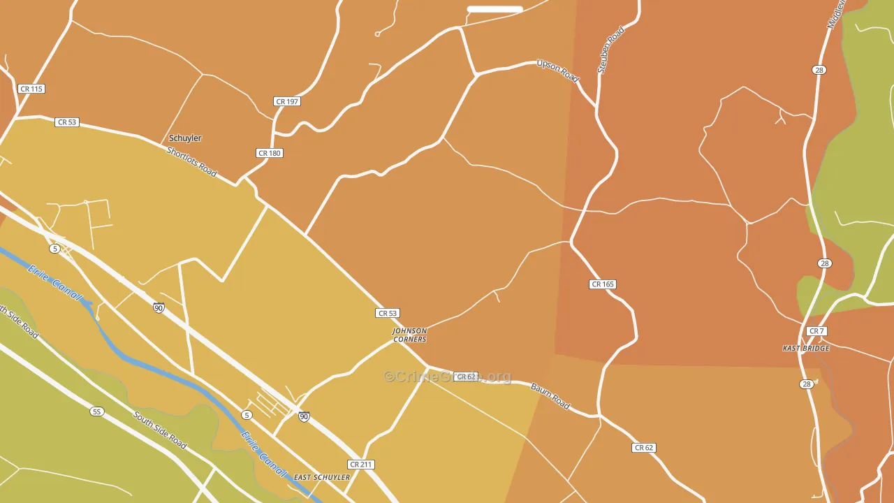 East Schuyler, NY Map of Burglary Rates
