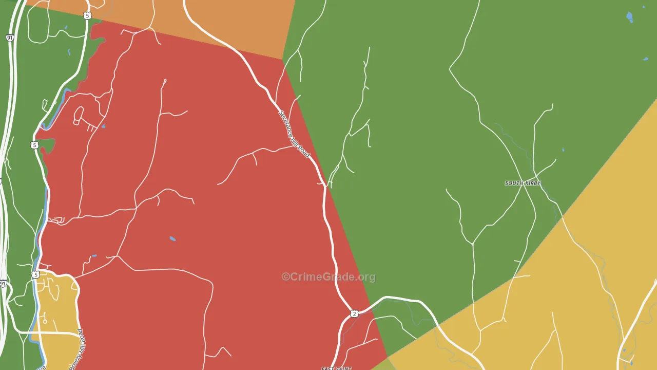East St. Johnsbury, VT Map of Burglary Rates