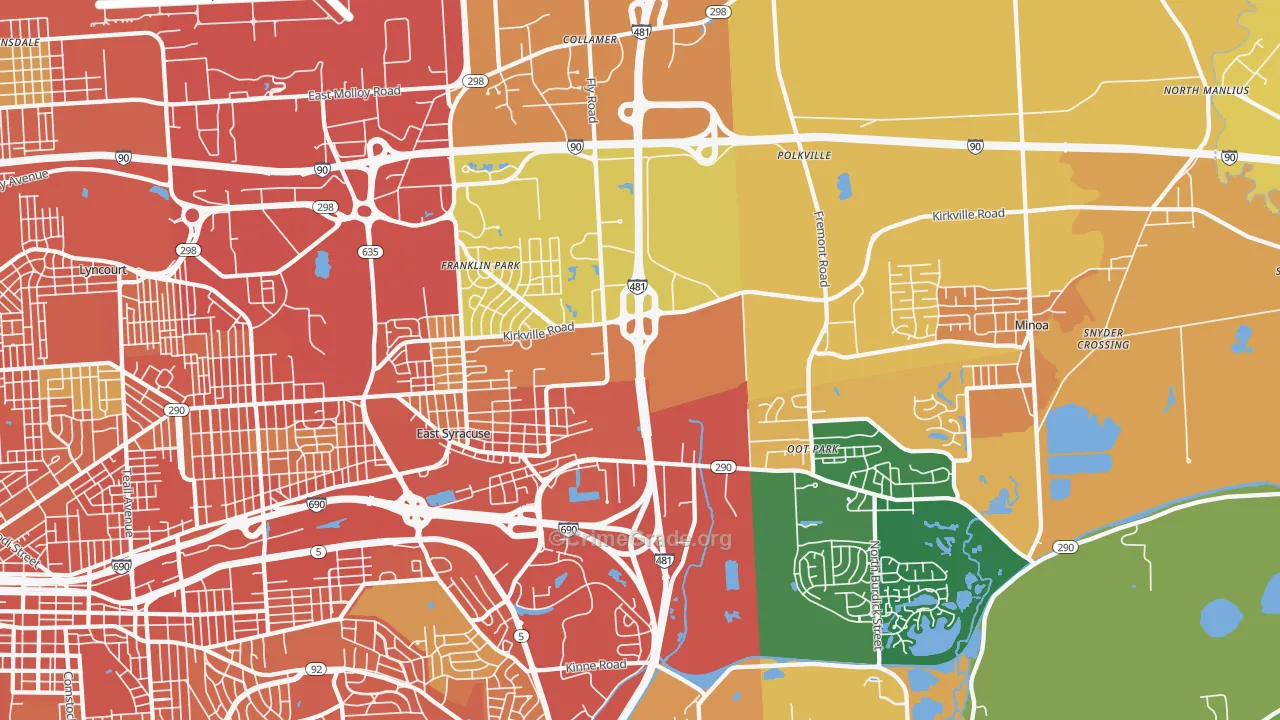 East Syracuse, NY Map of Burglary Rates
