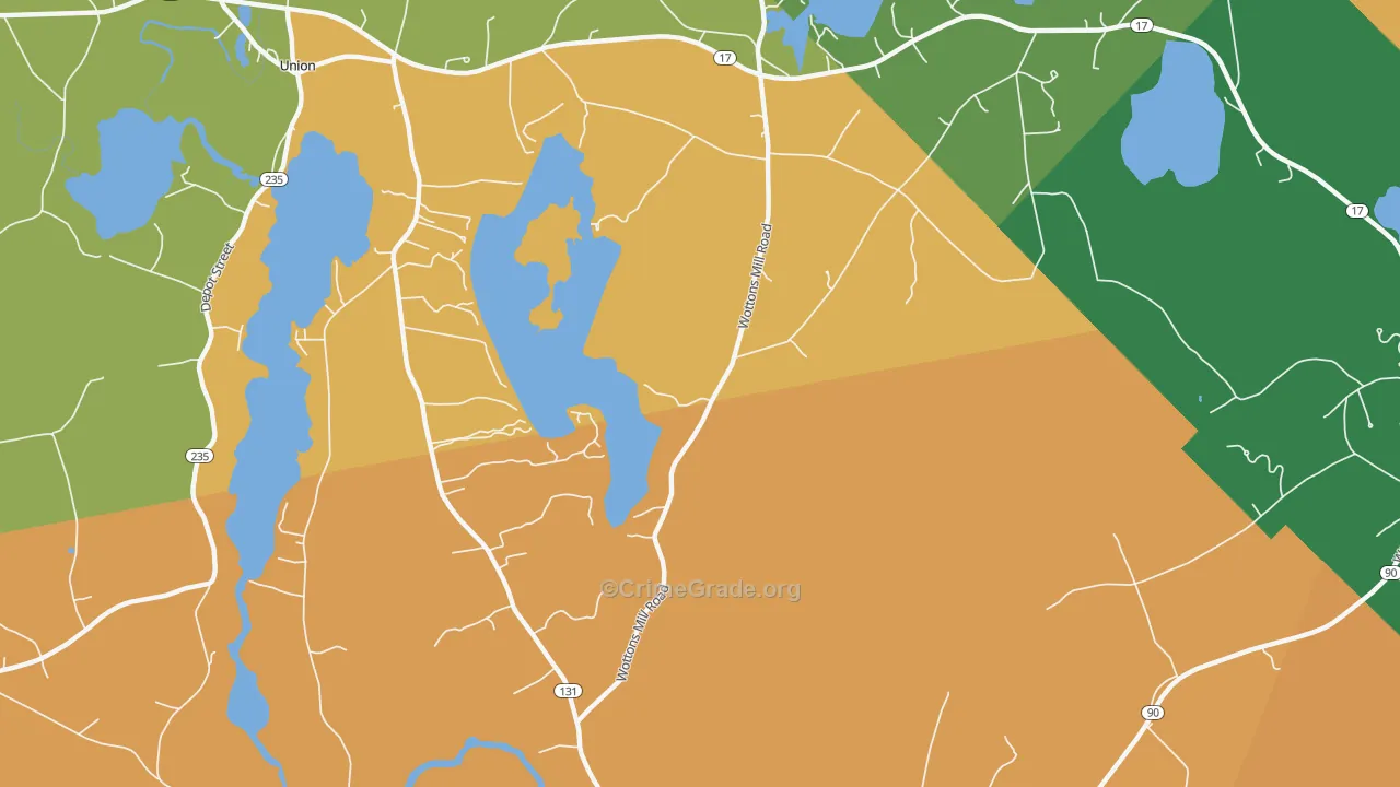 East Union, ME Map of Burglary Rates
