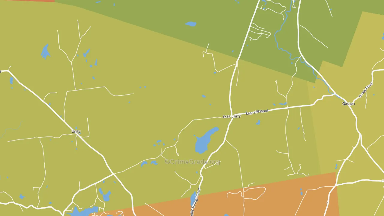 East Unity, NH Map of Burglary Rates