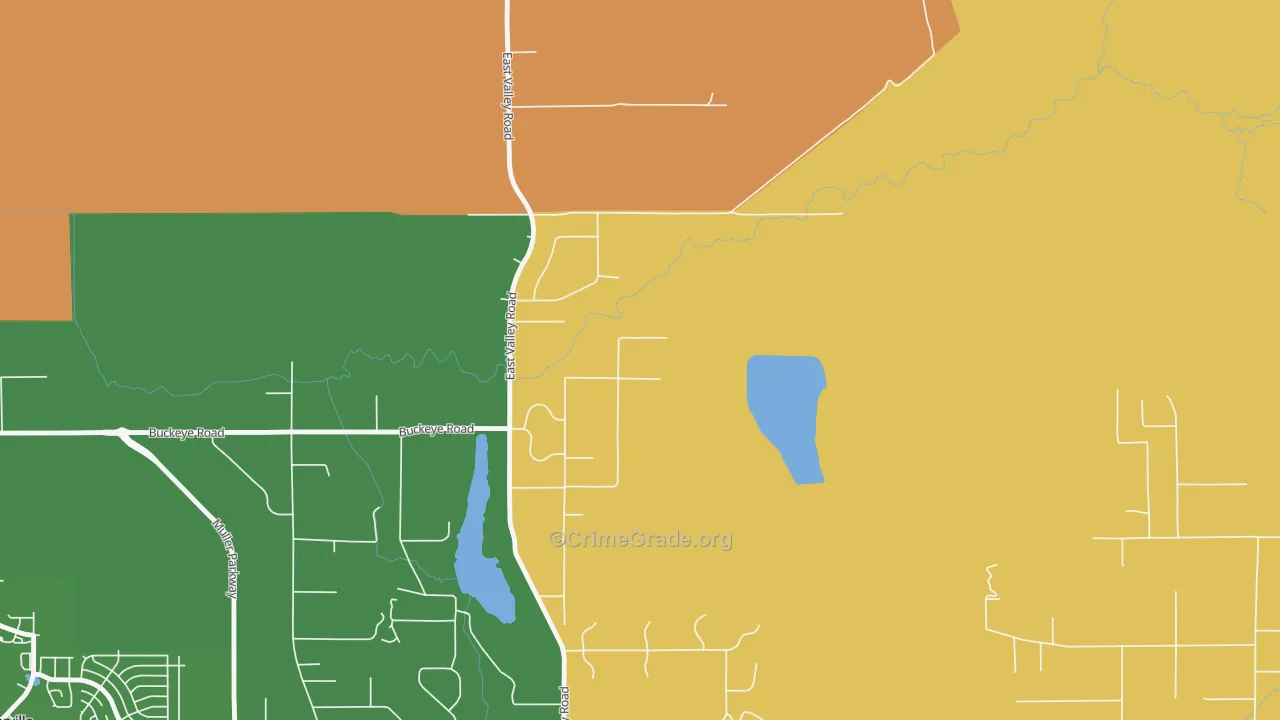 East Valley, NV Map of Burglary Rates