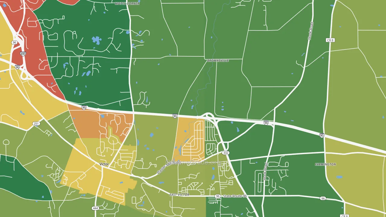 East Victor, NY Map of Burglary Rates