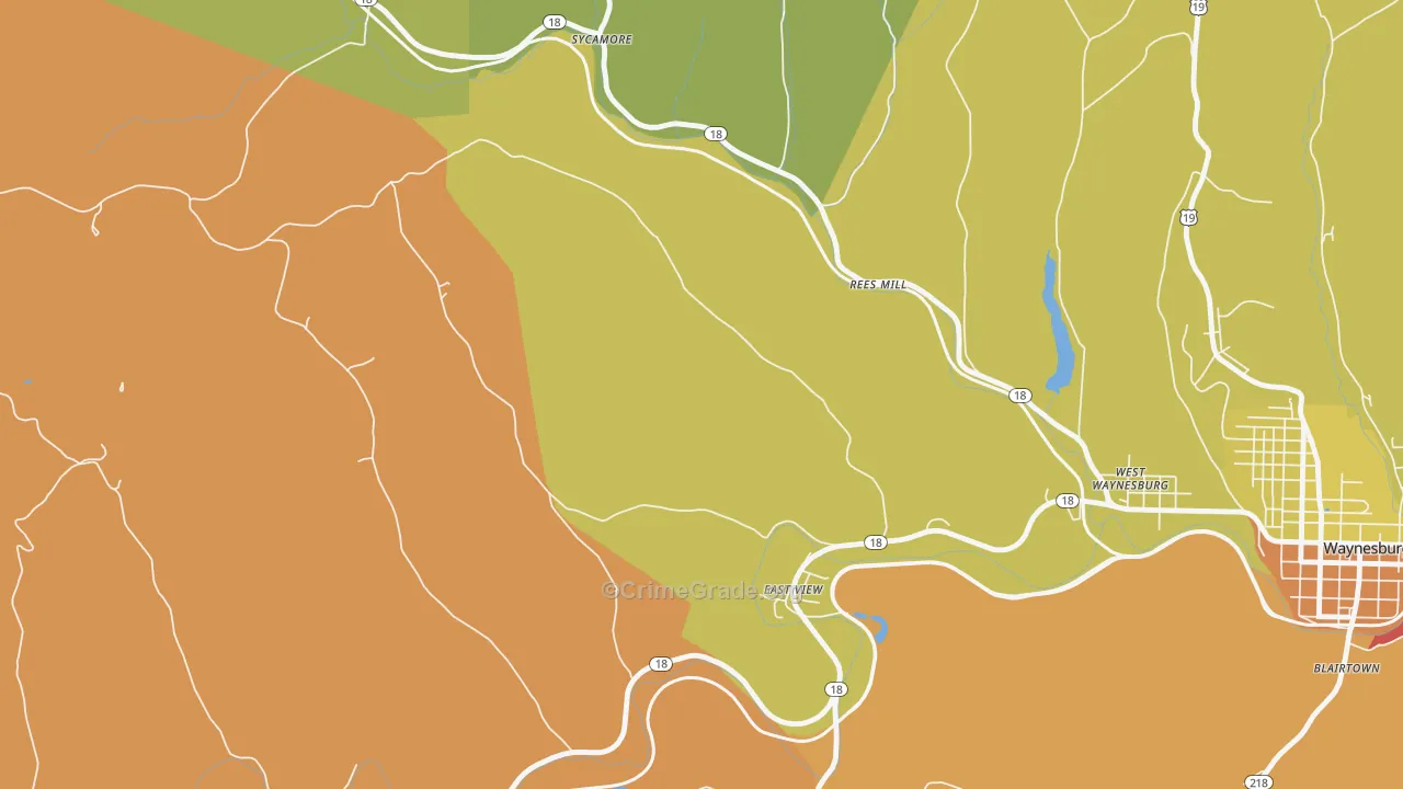 East View, PA Map of Burglary Rates