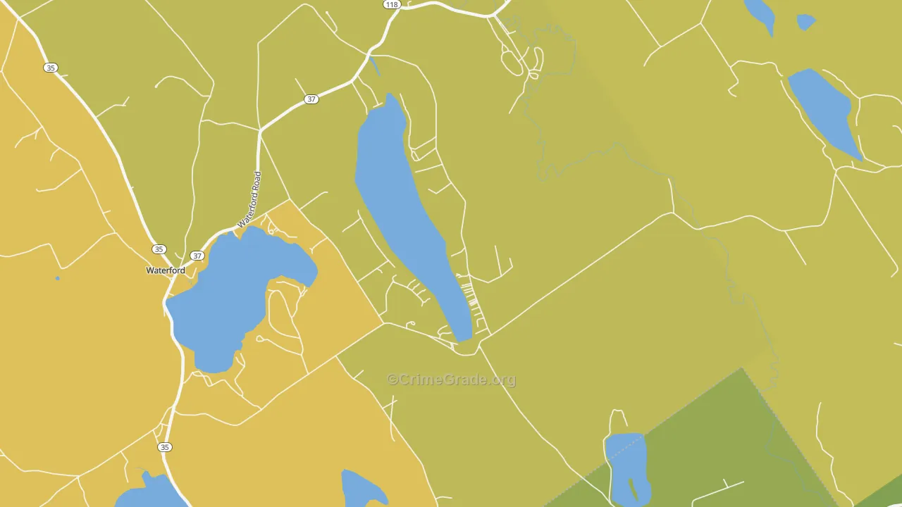East Waterford, ME Map of Burglary Rates